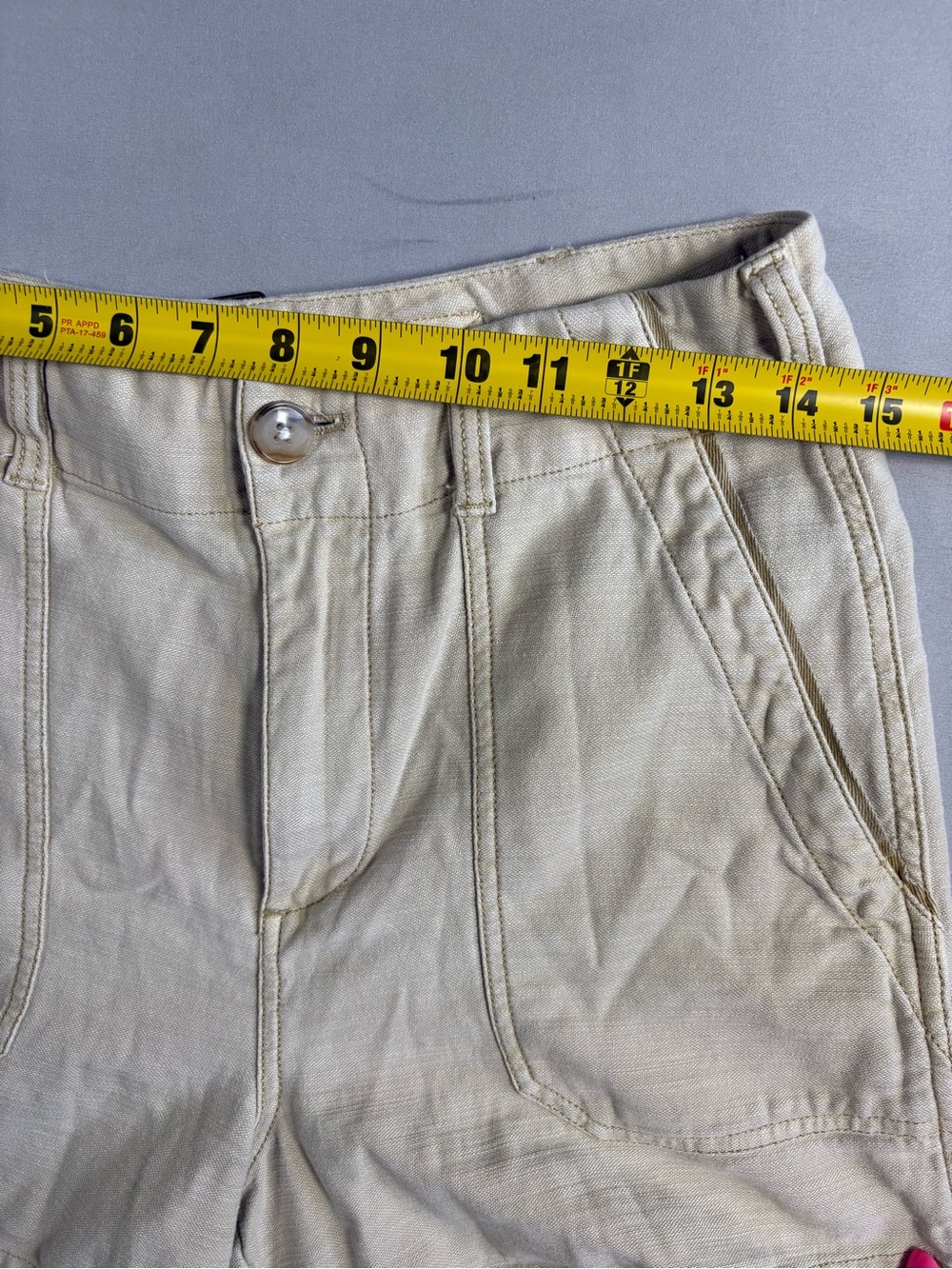 Faherty Women’s Khaki High Rise Shorts Sunwashed Cotton Blend Size 27 - Picture 4 of 9